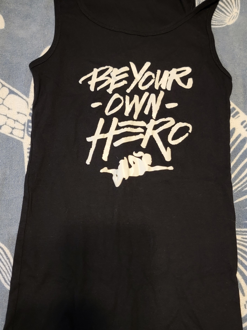 Bella Canvas Black Tank with White "Be Your Own Hero" Graphic - CVG